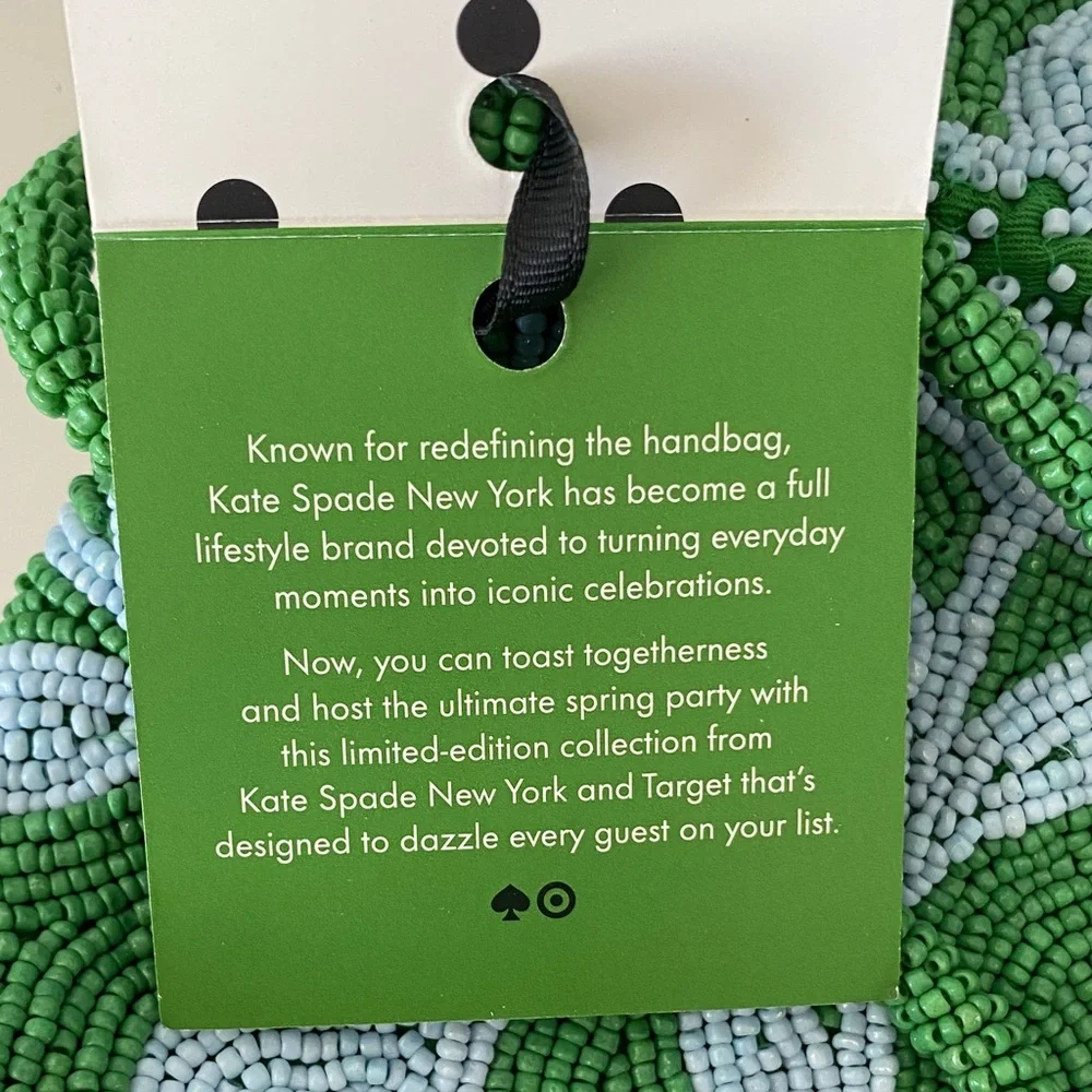 Kate Spade / Kate Spade X Target Beaded Classic Rose Drawstring Bucket Bag NWT - Picture 8 of 10